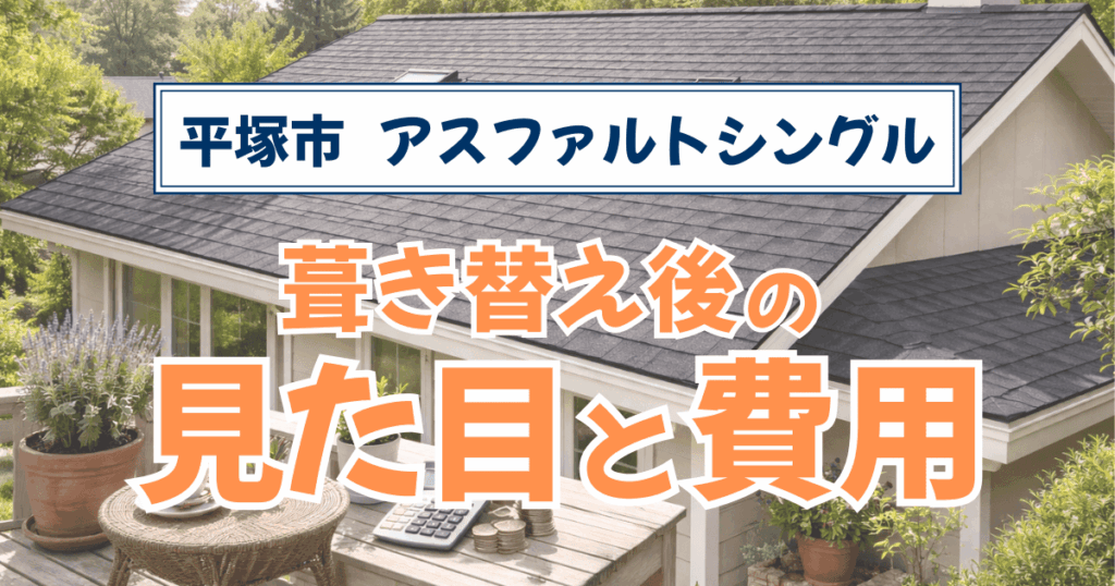 平塚市でアスファルトシングルへ葺き替えた施工事例と費用目安