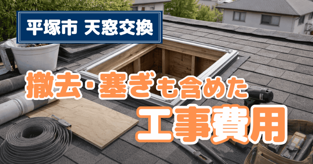 平塚市で天窓交換や撤去工事費用を解説するイメージ