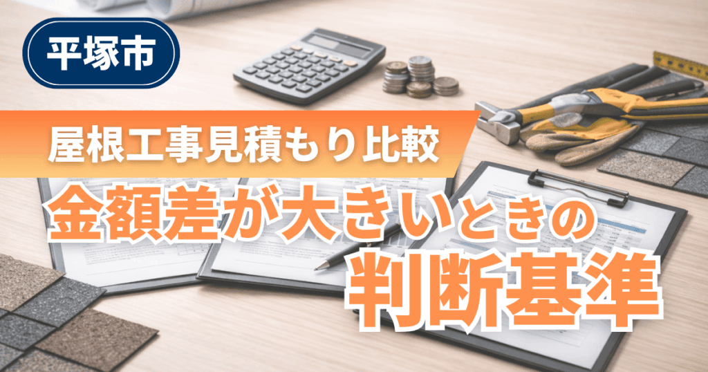 平塚市で屋根工事見積もりを比較し金額差を判断する事例
