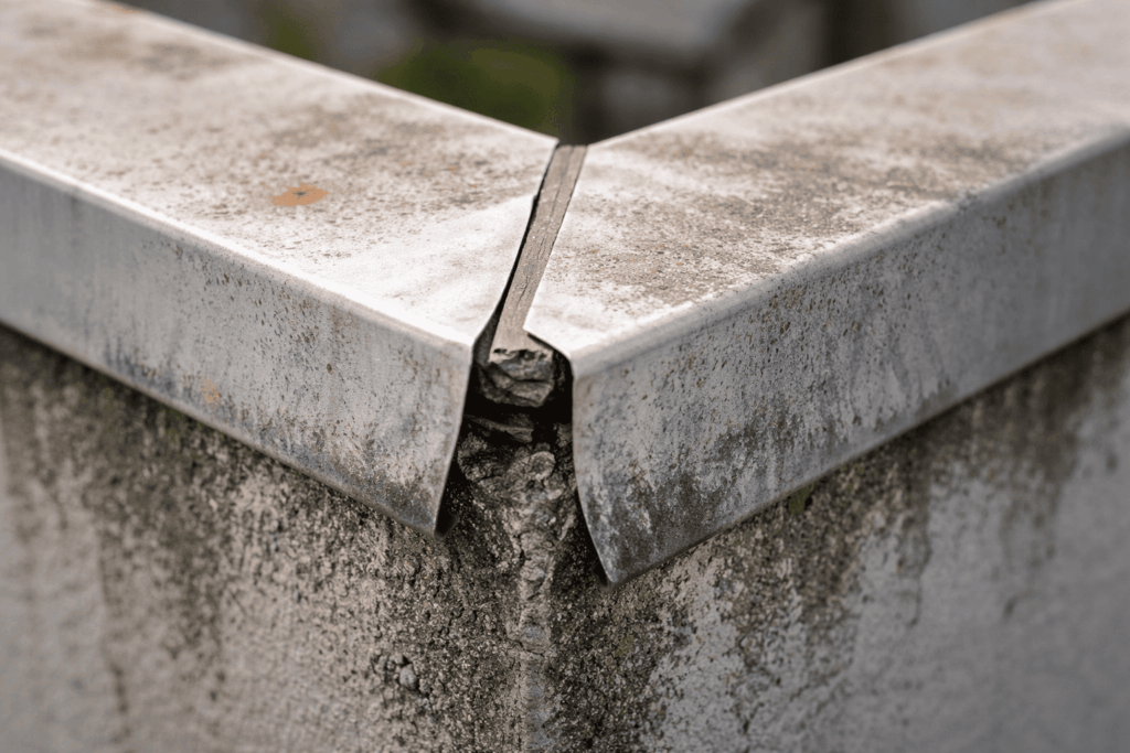 経年劣化による笠木板金接合部の隙間