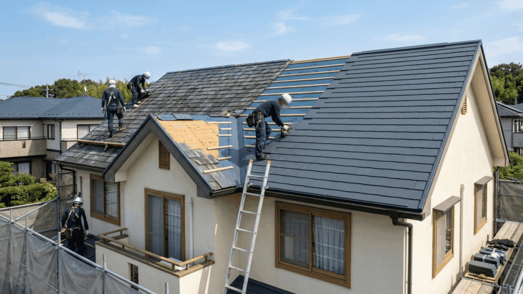 コロニアル屋根施工