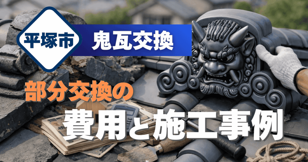 平塚市で鬼瓦部分交換費用を解説するイメージ